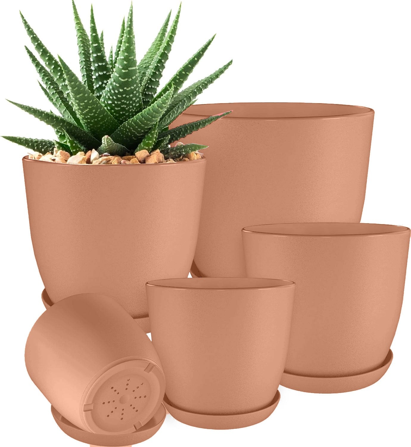 Plastic pots /Pack of five different sizes